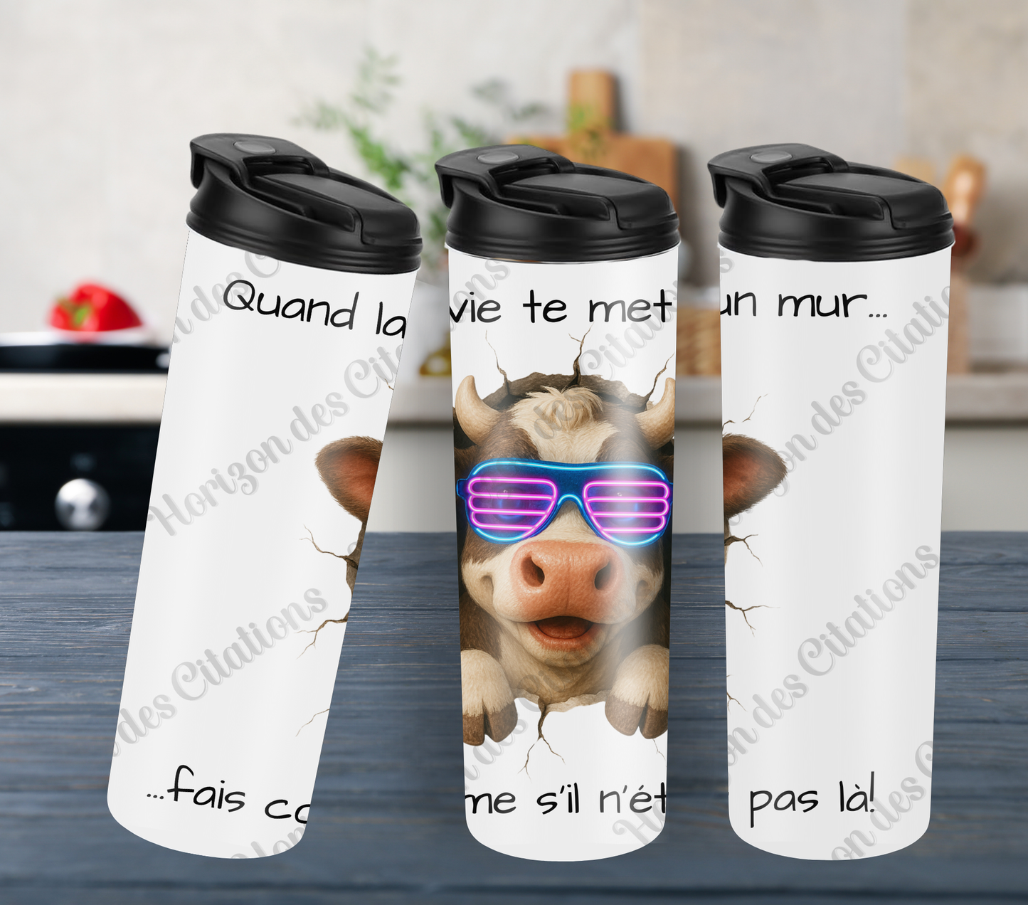 Tumbler 20oz - Quand la vie te met un mur ... fais comme s’il n’était pas là!