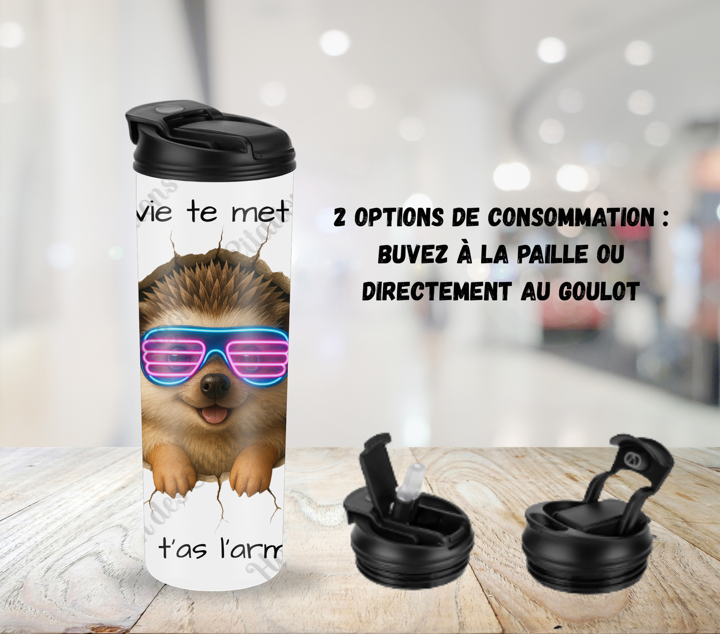 Tumbler 20oz - Quand la vie te met un mur ... t’inquiète, t’as l’armure pour!