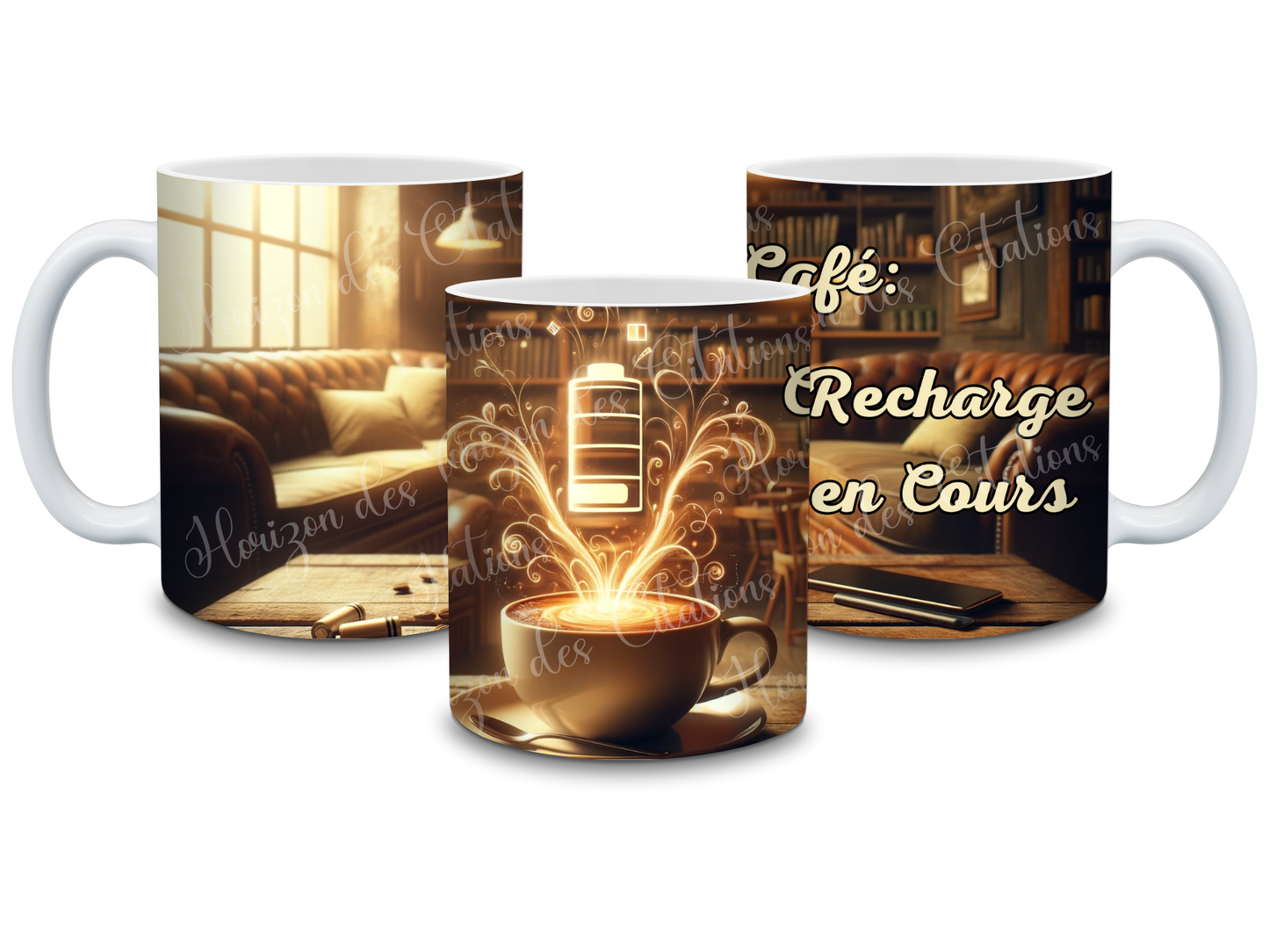 Tasse - 11oz - Humour - Café : Recharge en cours
