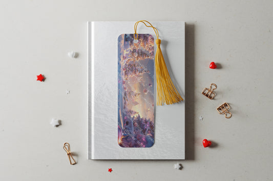 Ensemble de 4 signets en aluminium avec pompon - Noël - Pays des Friandises