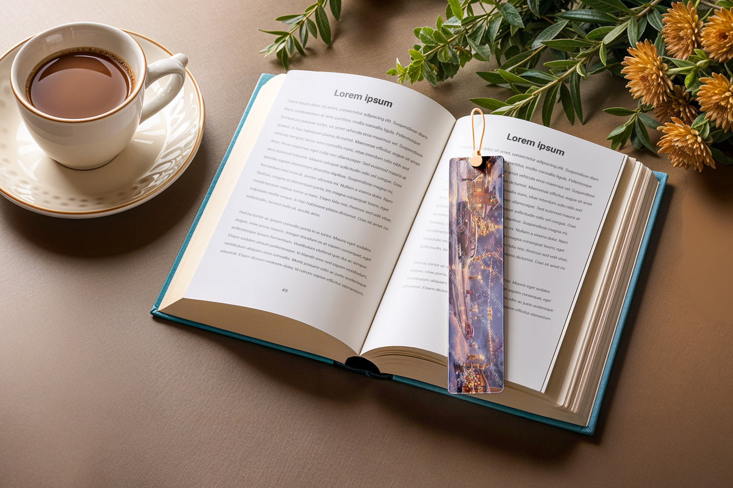 Ensemble de 4 signets en aluminium avec pompon - Noël - Noëls d'Antan