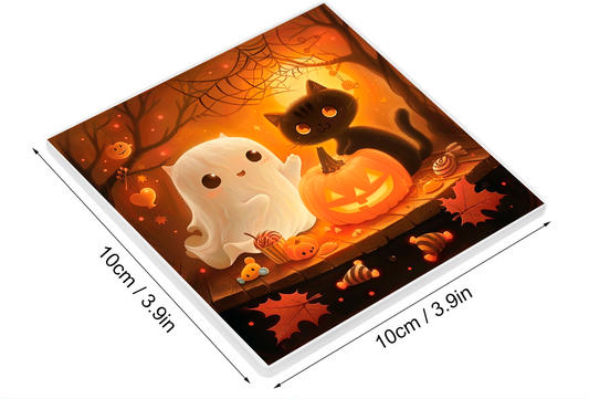 Sous Verre en céramique - Halloween - Duo Fantomatique