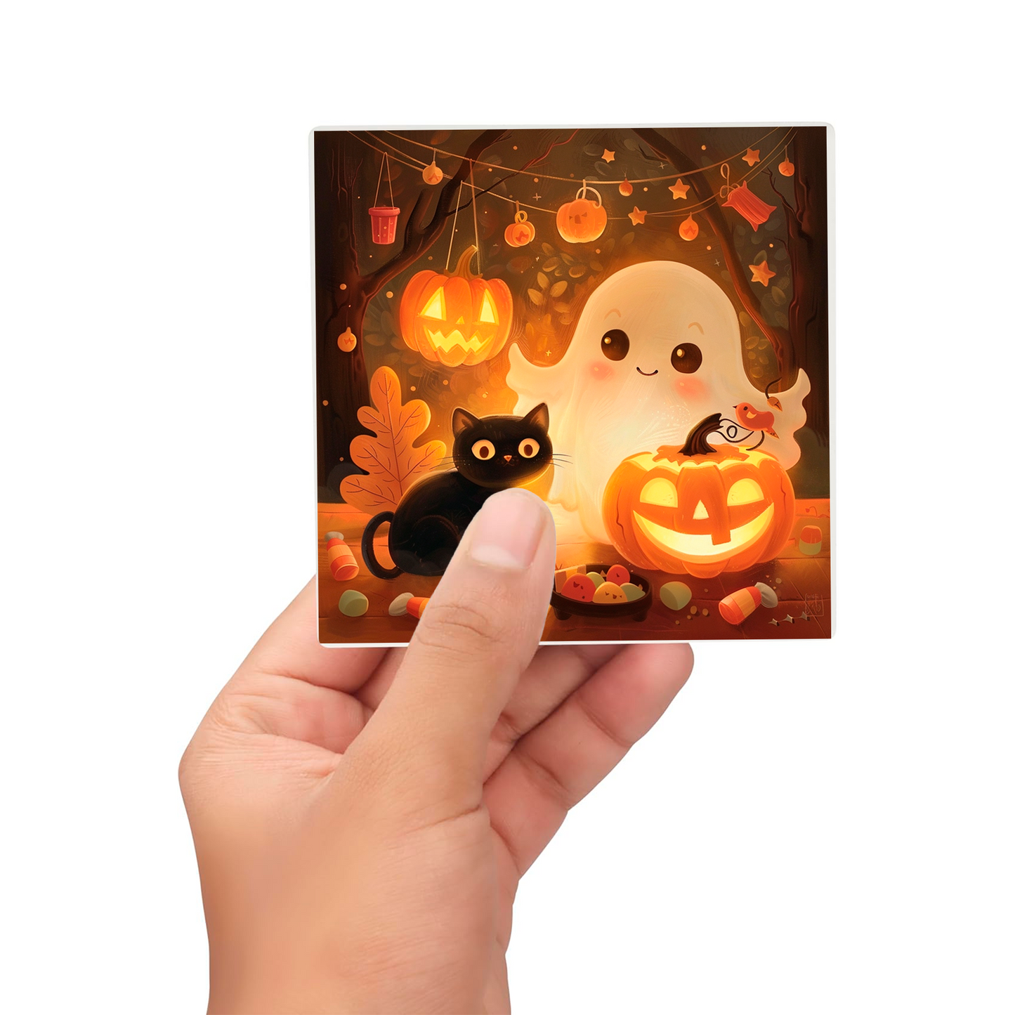 Sous Verre en céramique - Halloween - Duo Fantomatique