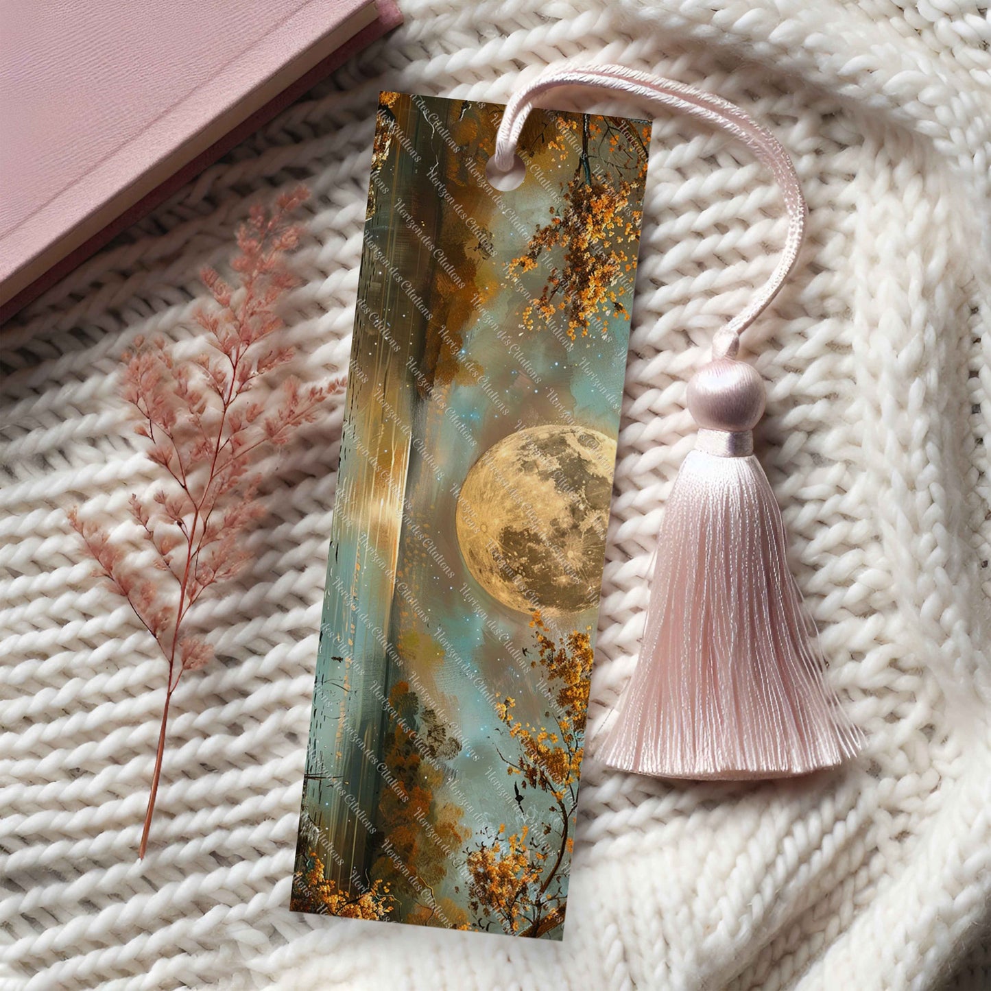 marque-pages en aluminium avec pompon - Automne - Lune d'Automne