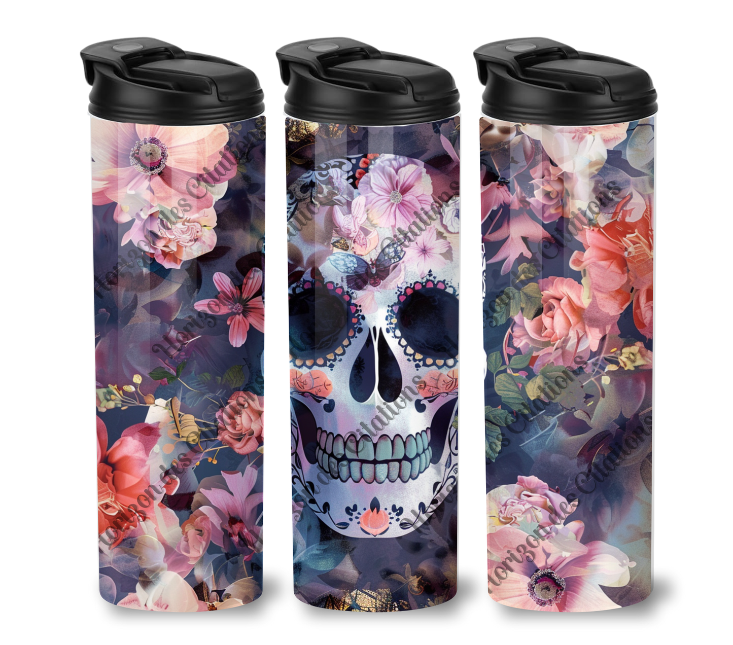 Tumbler 20oz - Halloween - Crâne floral