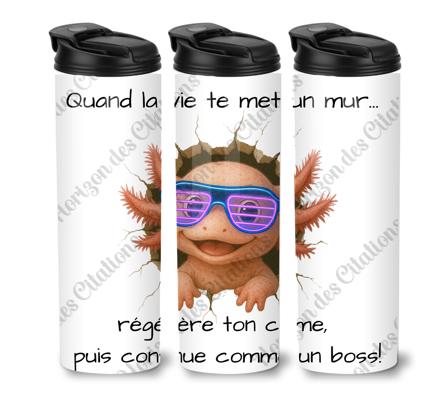 Tumbler 20oz - Quand la vie te met un mur ...   régénère ton calme
