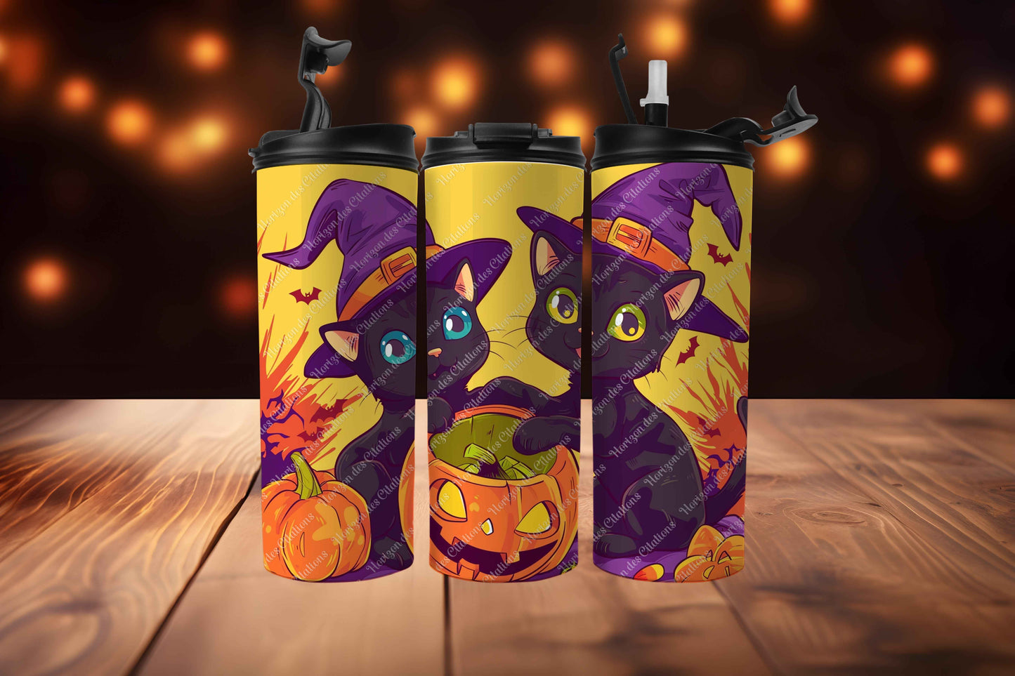 Tumbler 20oz (591ml) - Halloween - Chatons Sorciers