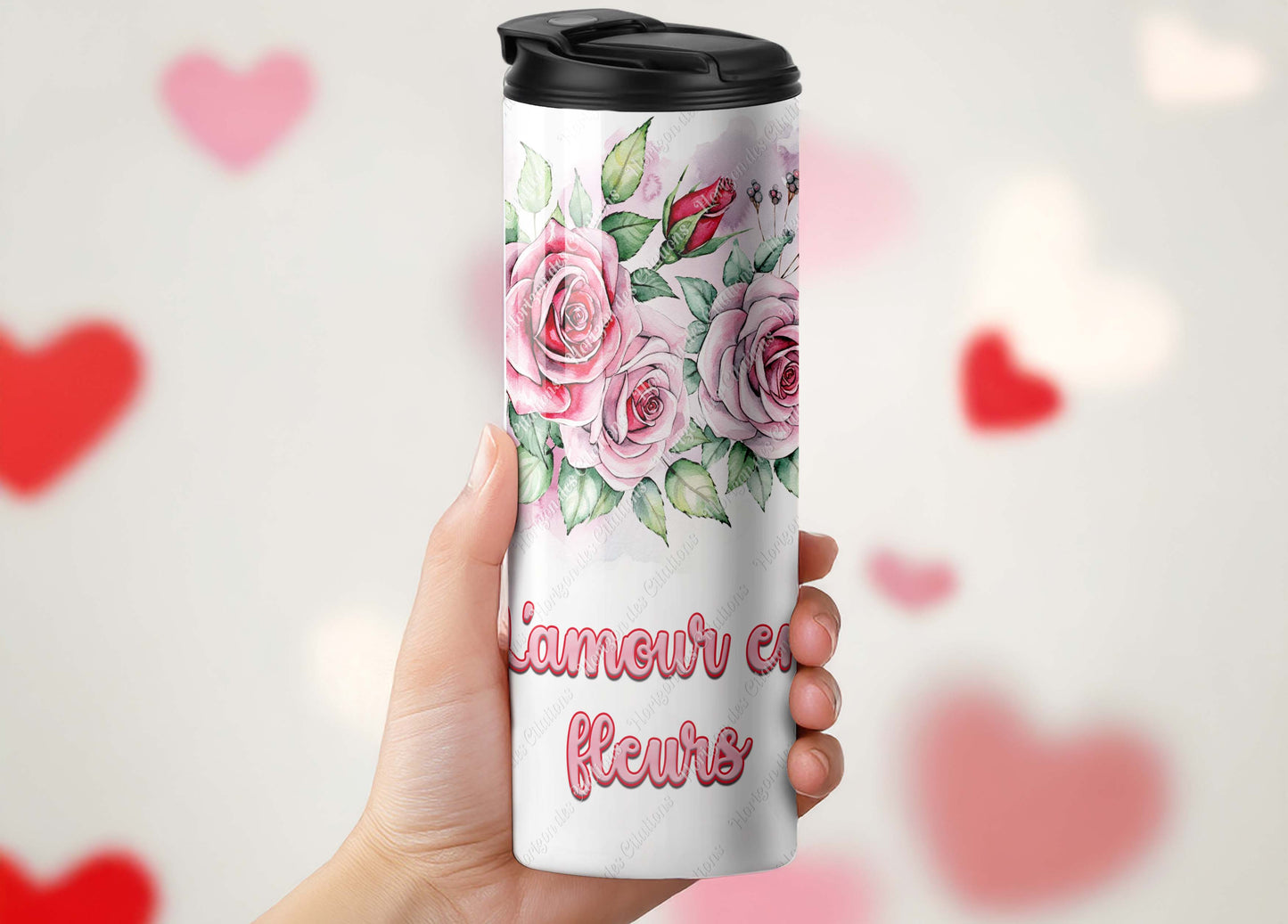 Tumbler 20oz (591ml) - St-Valentin - amour en Fleurs