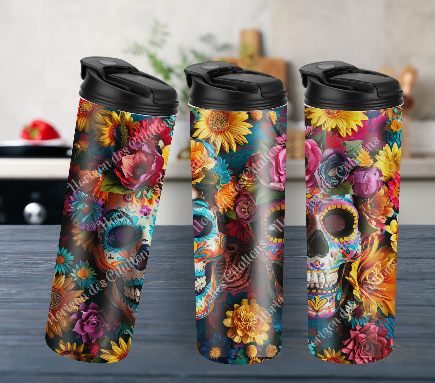 Tumbler 20oz - Halloween - Calavera Floral