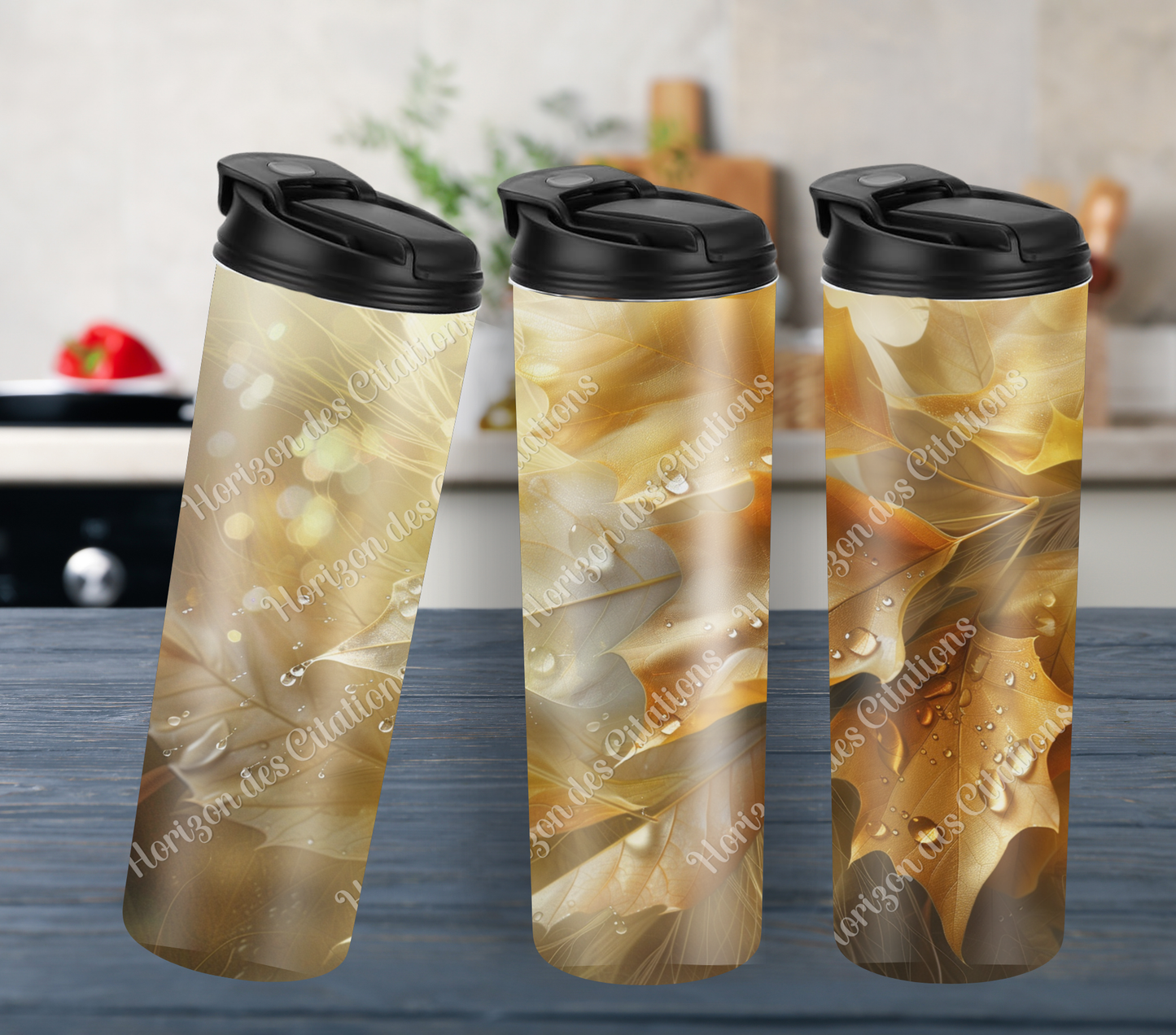 Tumbler 20oz - Automne - Feuilles Dorées