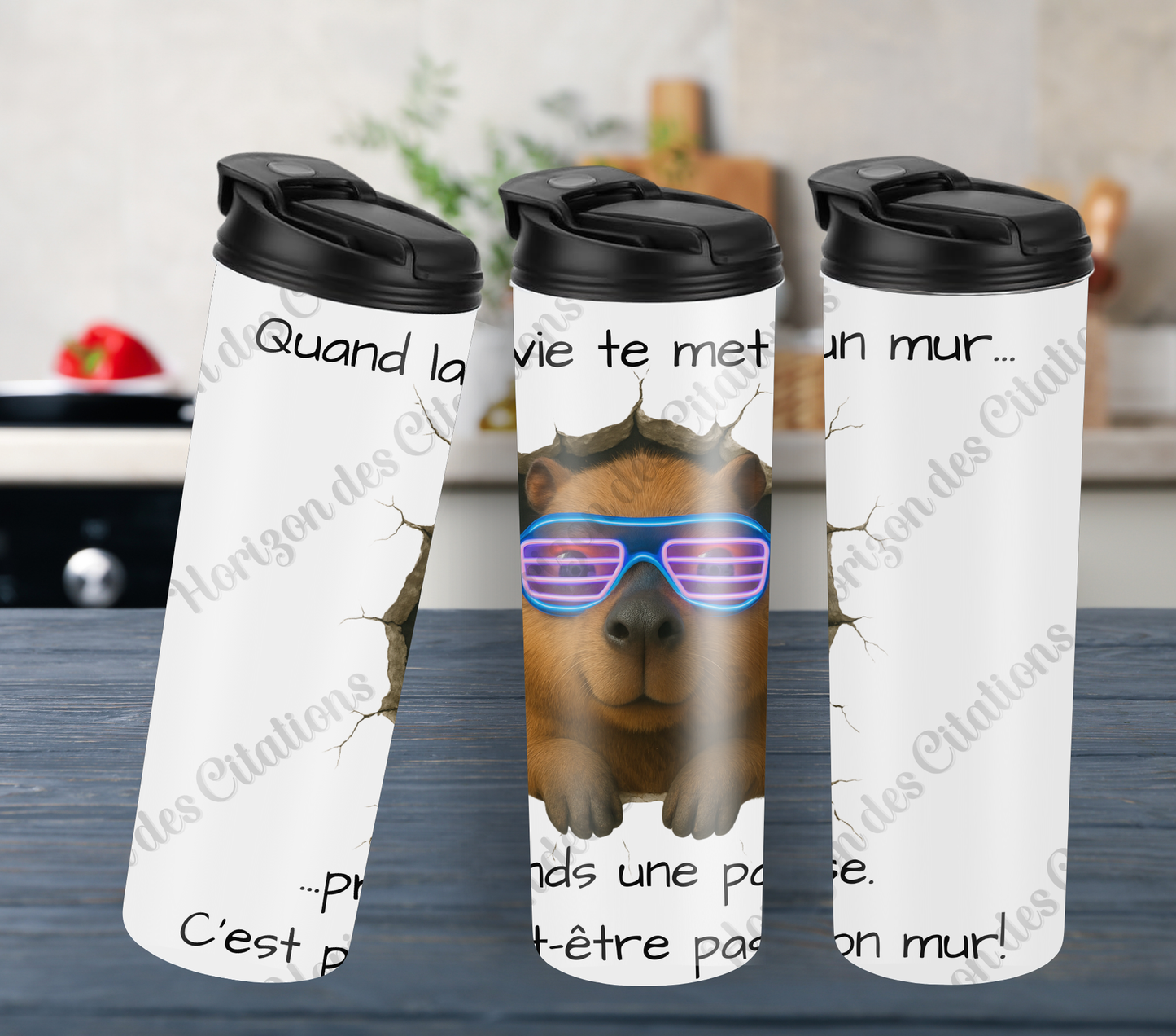 Tumbler 20oz - Quand la vie te met un mur ...prends une pause. C’est peut-être pas ton mur!
