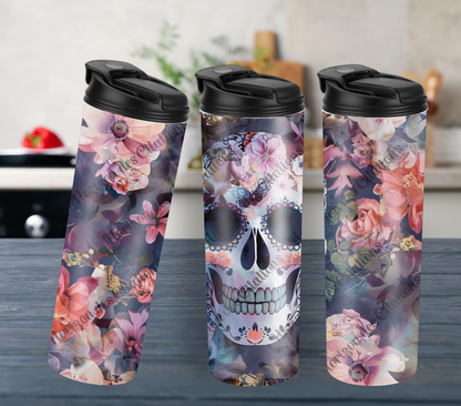 Tumbler 20oz - Halloween - Crâne floral