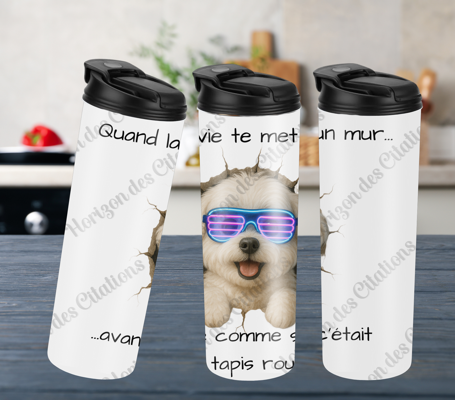 Tumbler 20oz - Quand la vie te met un mur ... avance comme si c’était un tapis rouge!