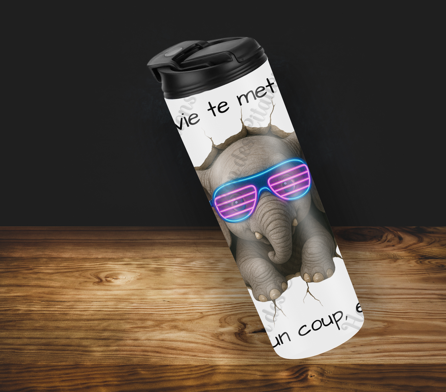 Tumbler 20oz - Quand la vie te met un mur ... souffle un coup, et avance!