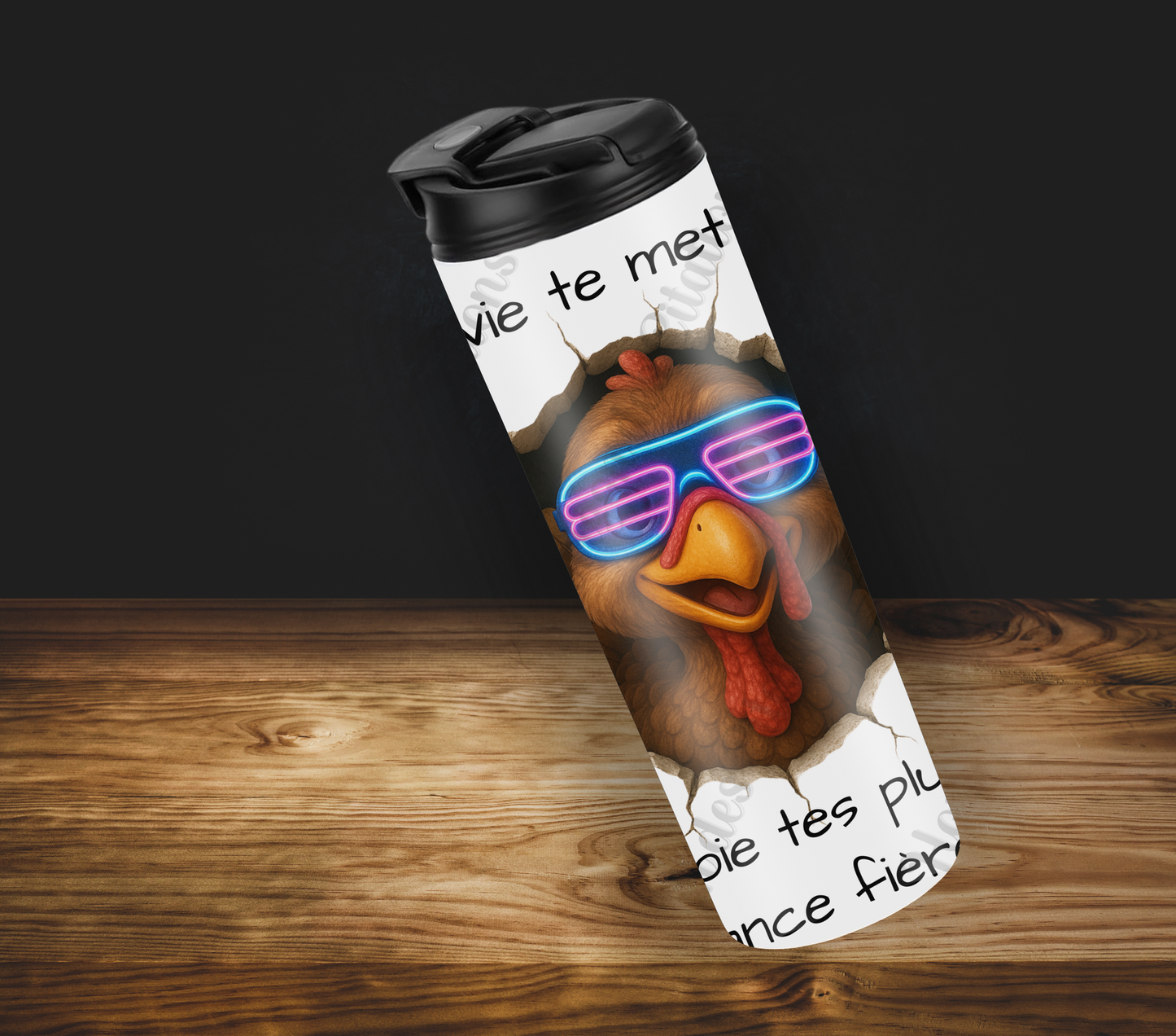 Tumbler 20oz - Quand la vie te met un mur ... déploie tes plumes et avance fièrement.