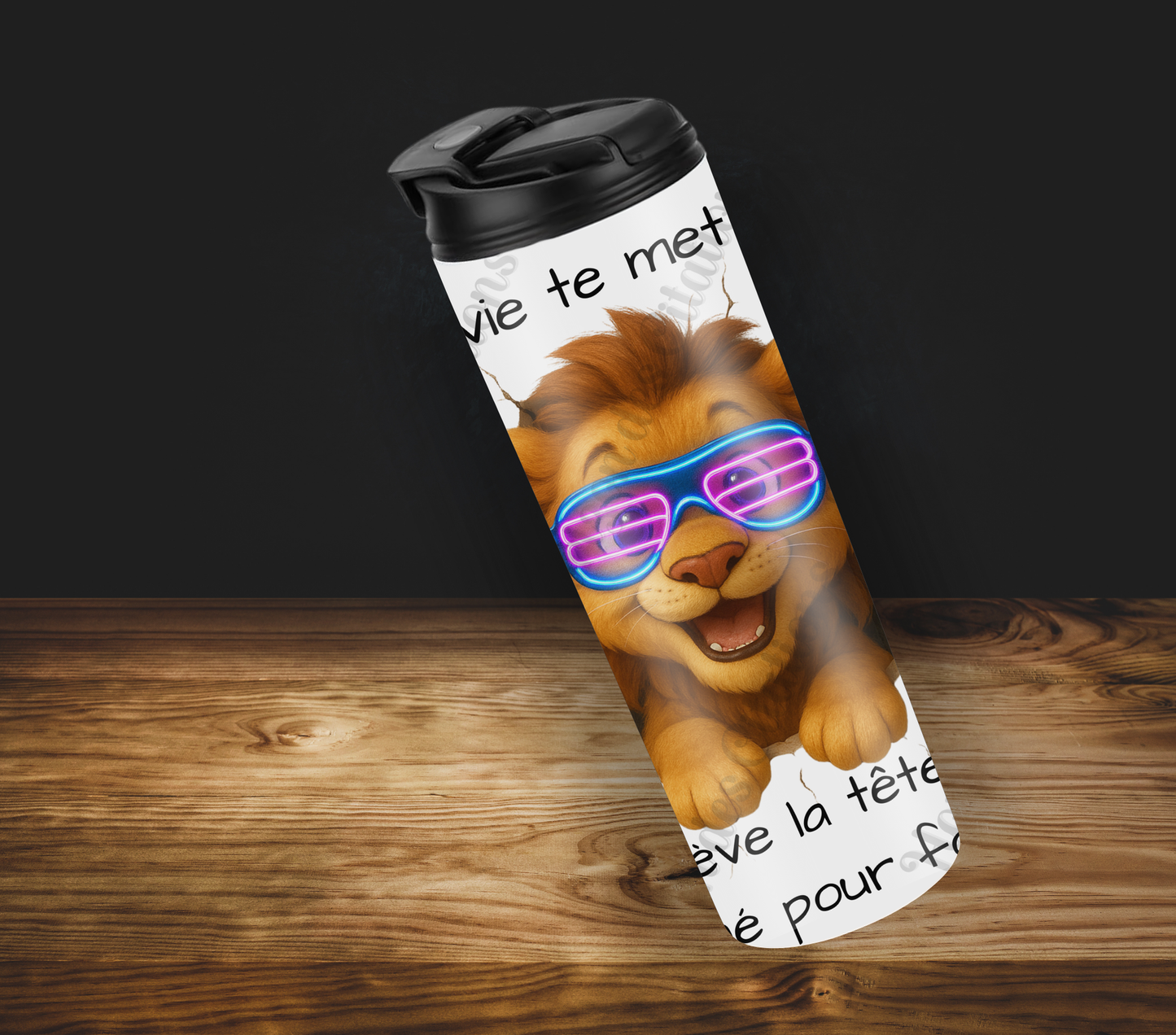 Tumbler 20oz - Quand la vie te met un mur ... lève la tête. T’es né pour foncer.