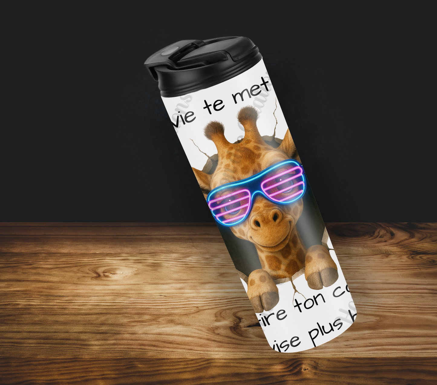 Tumbler 20oz - Quand la vie te met un mur ... étire ton cou et vise plus haut!