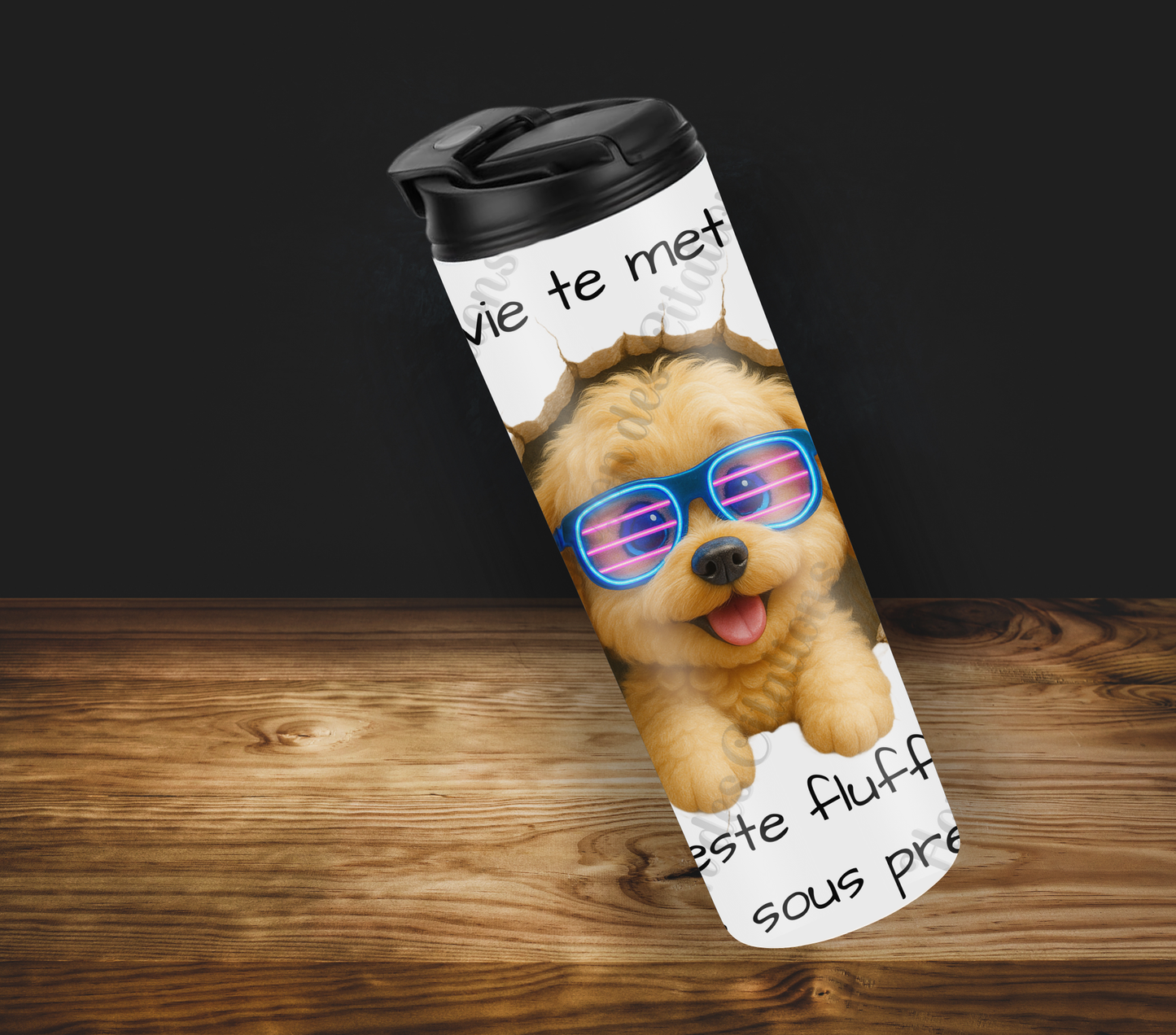 Tumbler 20oz - Quand la vie te met un mur ... reste fluffy, même sous pression.