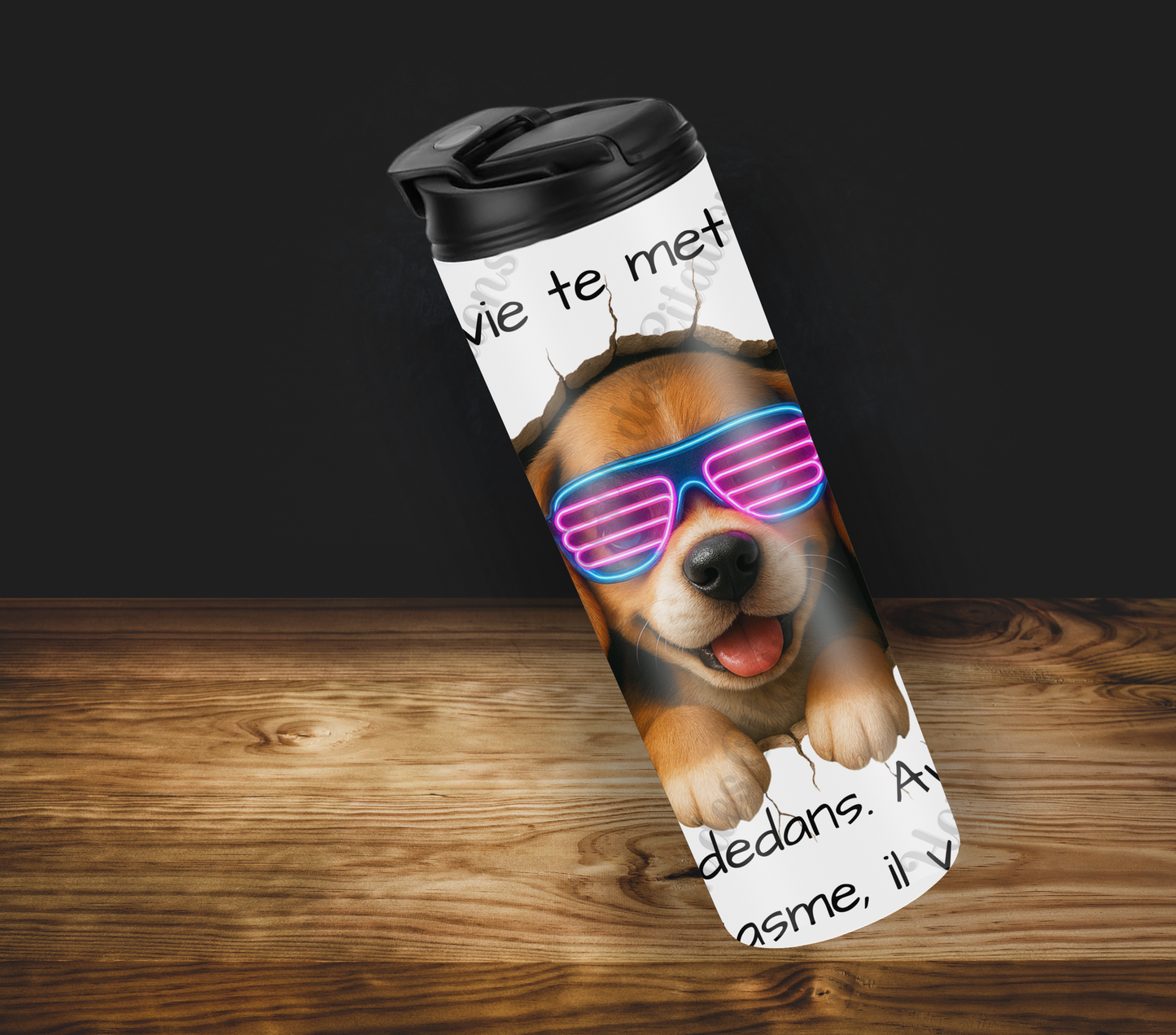 Tumbler 20oz - Quand la vie te met un mur ... saute dedans. Avec ton enthousiasme, il va céder.