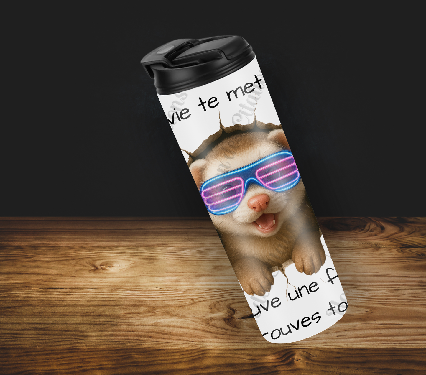 Tumbler 20oz - Quand la vie te met un mur ... trouve une faille. T’en trouves toujours!