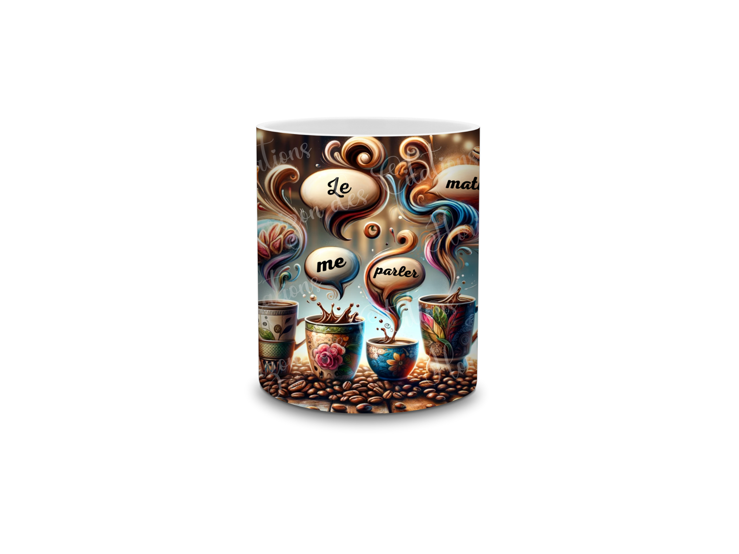 Tasse - 11oz - Humour - Le matin il faut me parler café