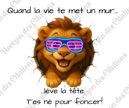 Tumbler 20oz - Quand la vie te met un mur ... lève la tête. T’es né pour foncer.