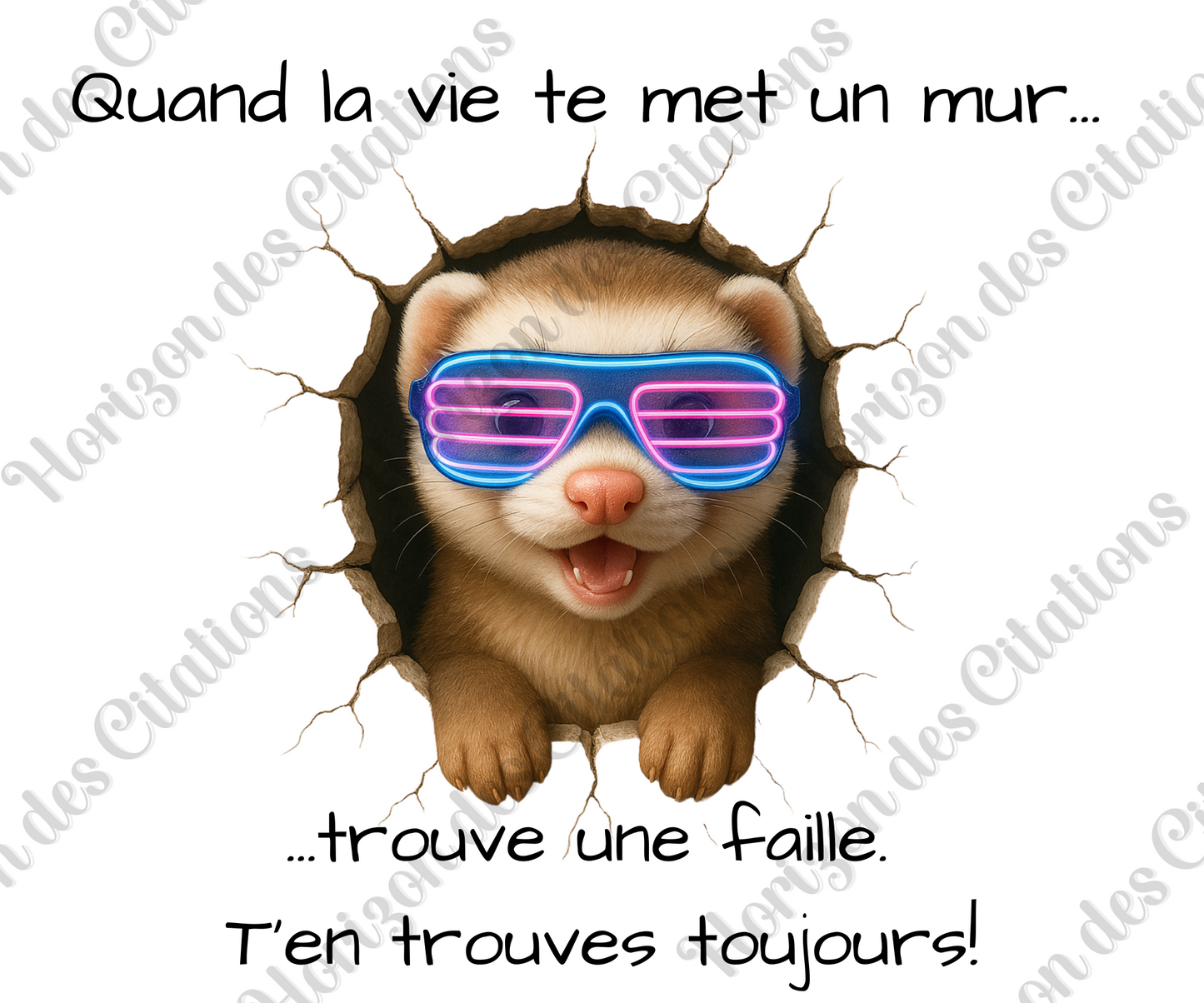 Tumbler 20oz - Quand la vie te met un mur ... trouve une faille. T’en trouves toujours!