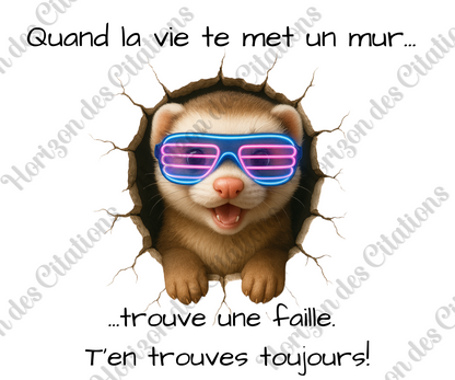 Tumbler 20oz - Quand la vie te met un mur ... trouve une faille. T’en trouves toujours!