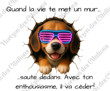 Tumbler 20oz - Quand la vie te met un mur ... saute dedans. Avec ton enthousiasme, il va céder.