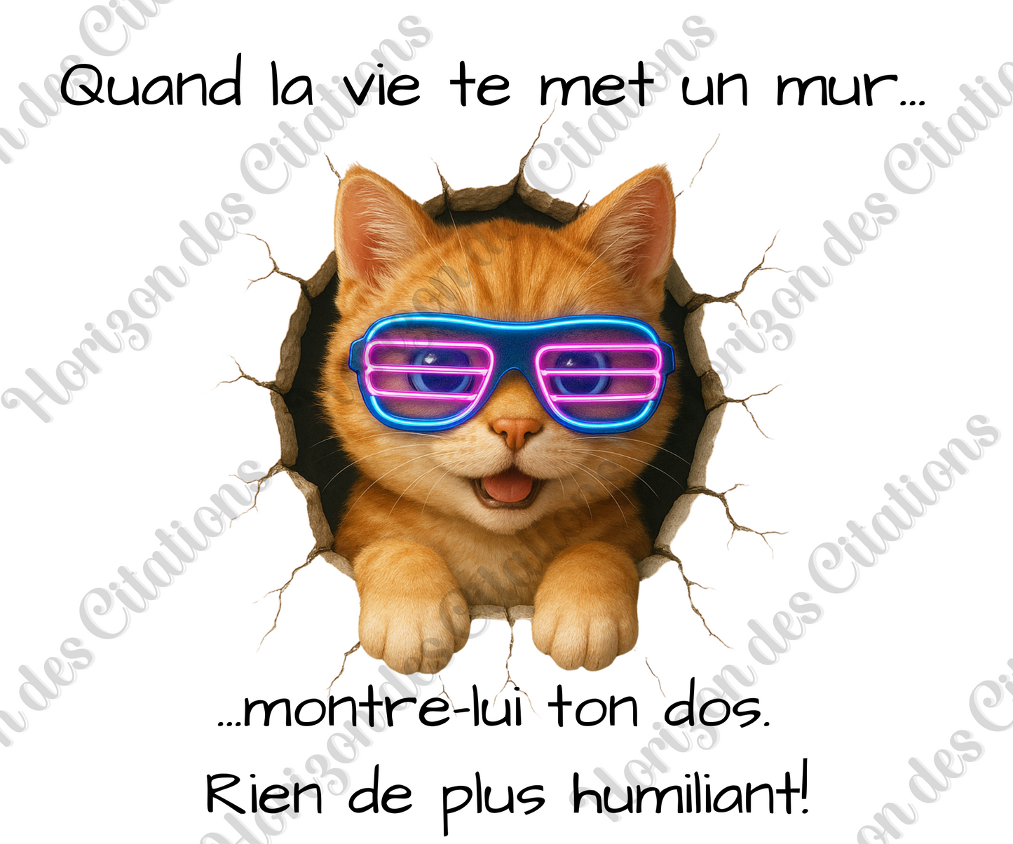 Tumbler 20oz - Quand la vie te met un mur ... montre-lui ton dos.  Rien de plus humiliant!