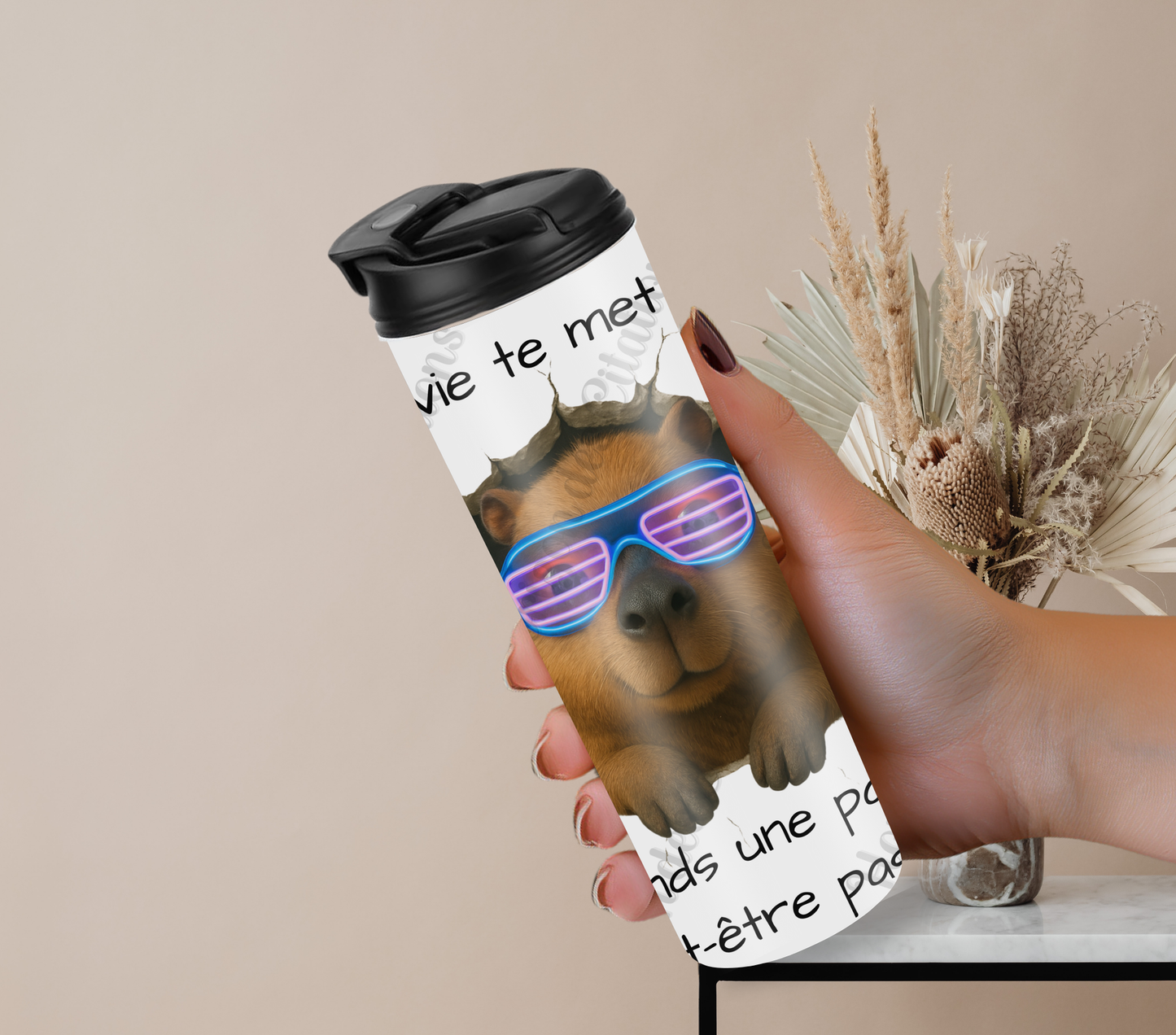 Tumbler 20oz - Quand la vie te met un mur ...prends une pause. C’est peut-être pas ton mur!