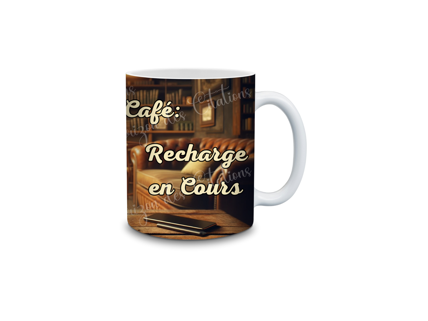Tasse - 11oz - Humour - Café : Recharge en cours