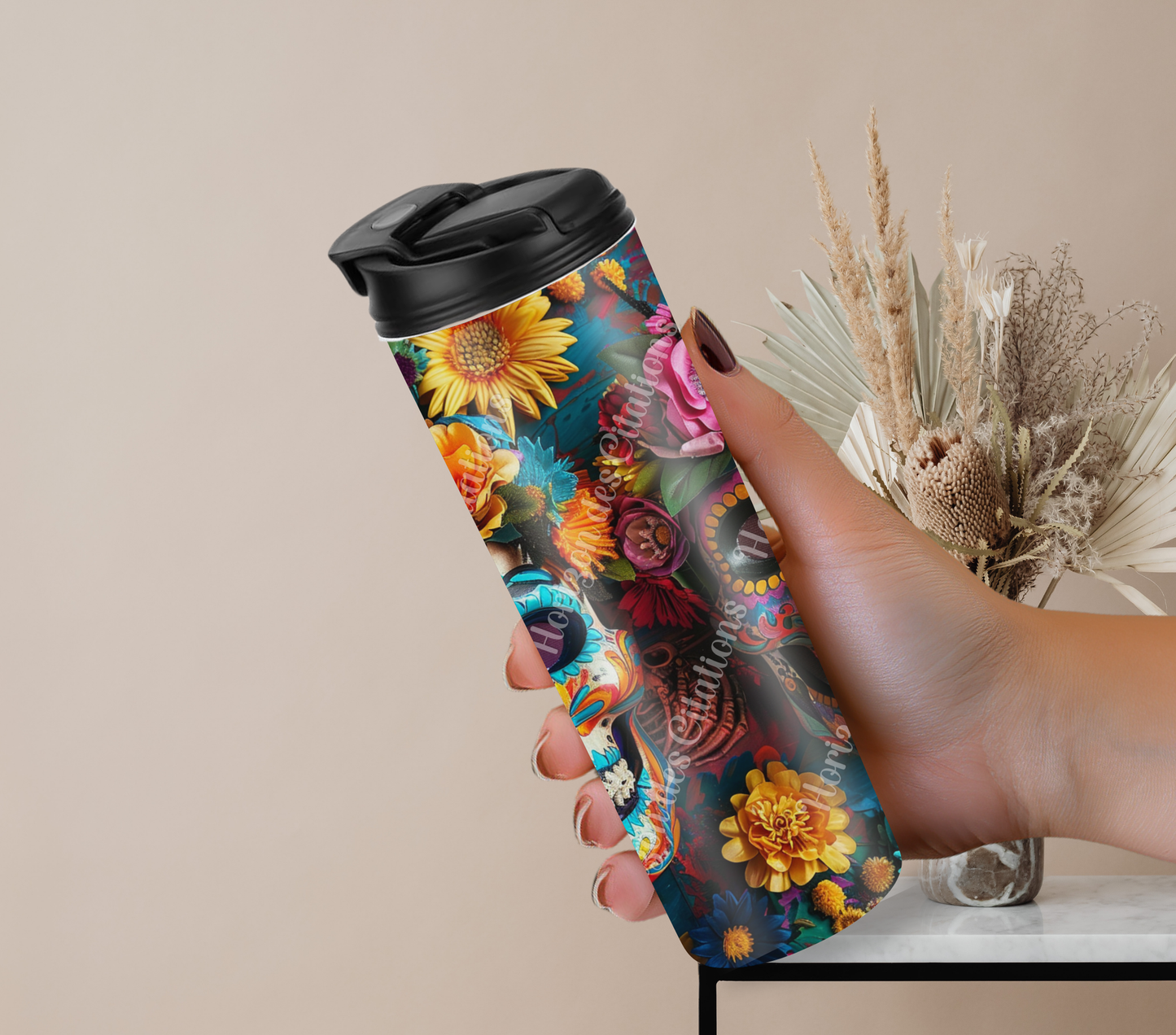 Tumbler 20oz - Halloween - Calavera Floral
