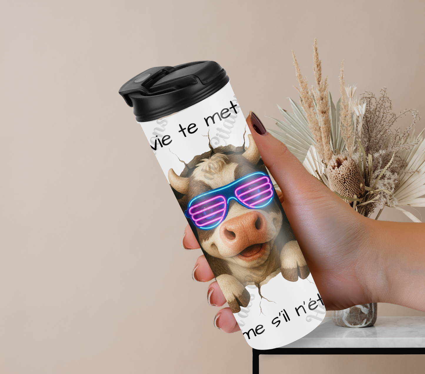 Tumbler 20oz - Quand la vie te met un mur ... fais comme s’il n’était pas là!