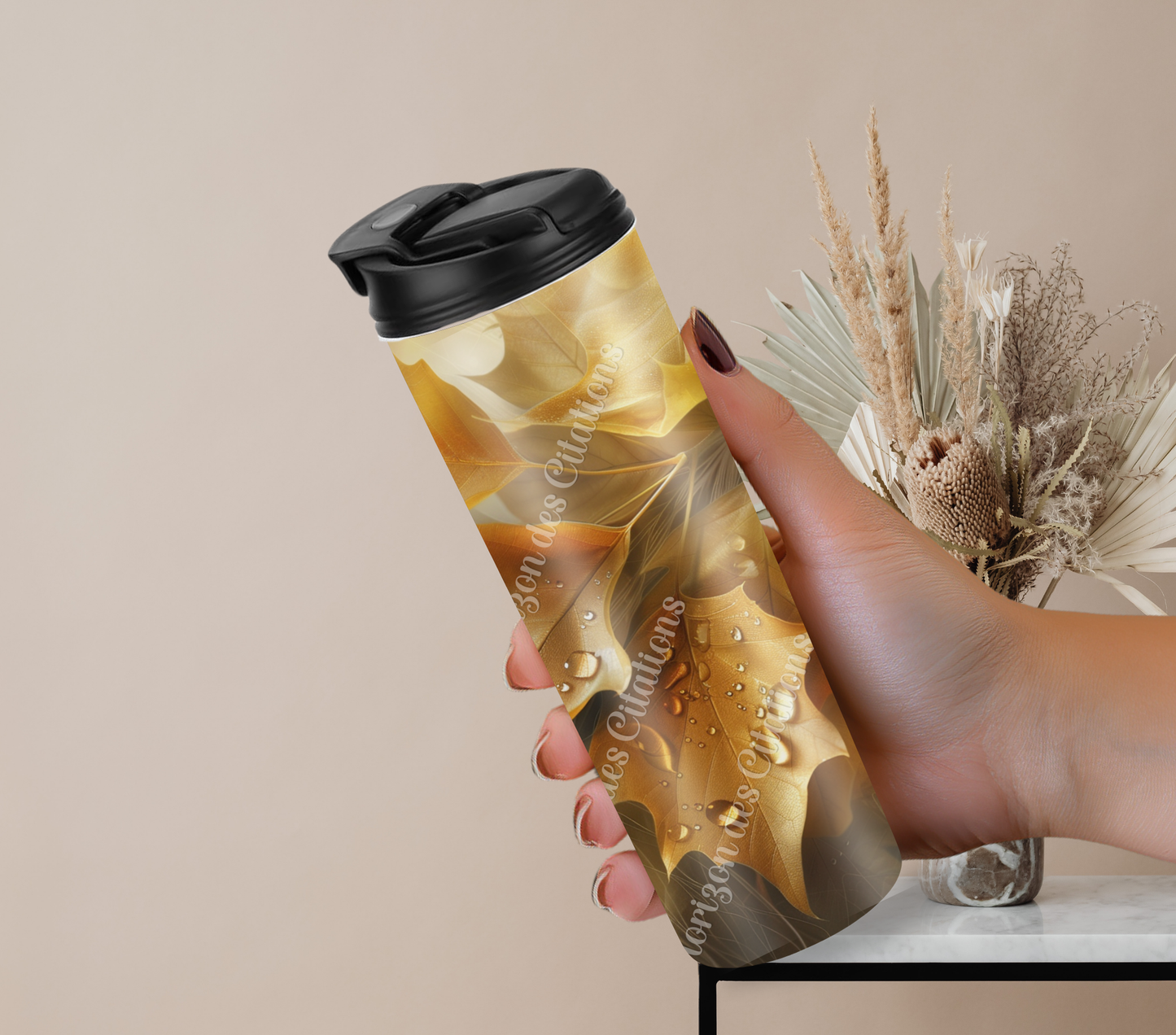 Tumbler 20oz - Automne - Feuilles Dorées