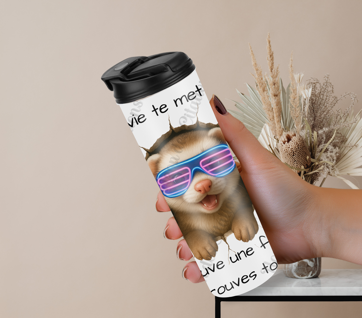 Tumbler 20oz - Quand la vie te met un mur ... trouve une faille. T’en trouves toujours!