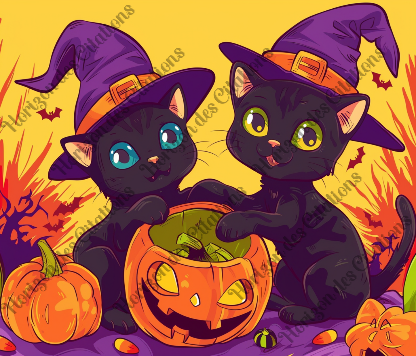 Tumbler 20oz - Halloween - Chatons Sorciers