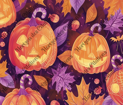 Tumbler 20oz - Halloween - Citrouilles & Feuilles