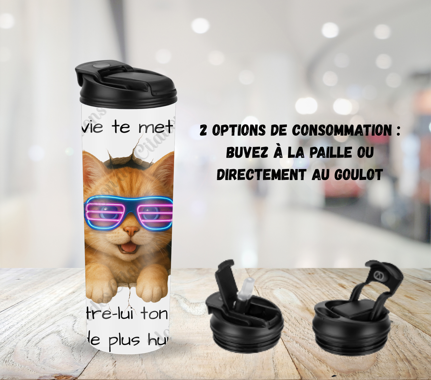 Tumbler 20oz - Quand la vie te met un mur ... montre-lui ton dos.  Rien de plus humiliant!