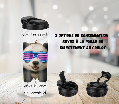 Tumbler 20oz - Quand la vie te met un mur ... écrase-le avec ta zen attitude!