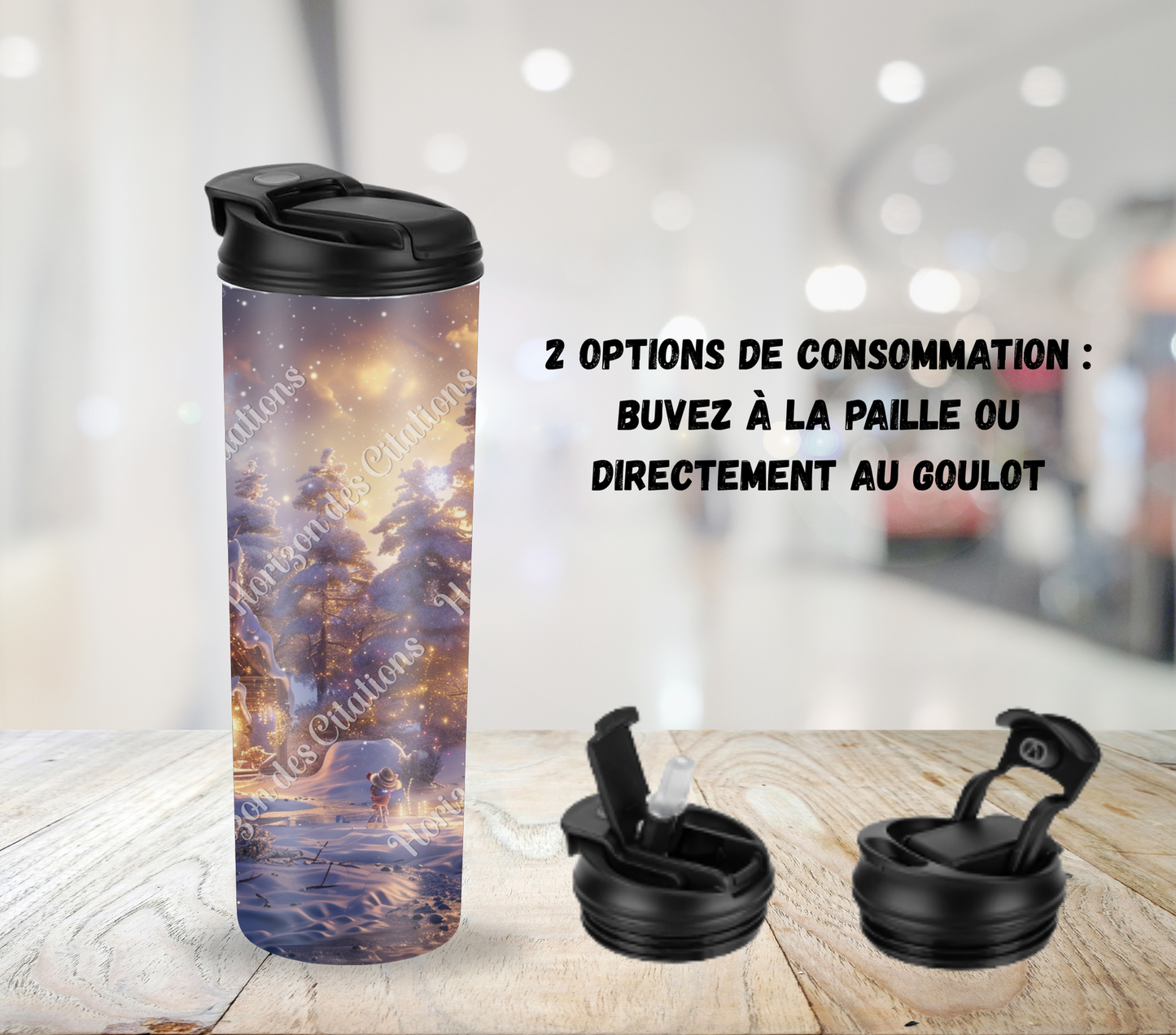 Tumbler 20oz - Noël - Refuge Enneigé