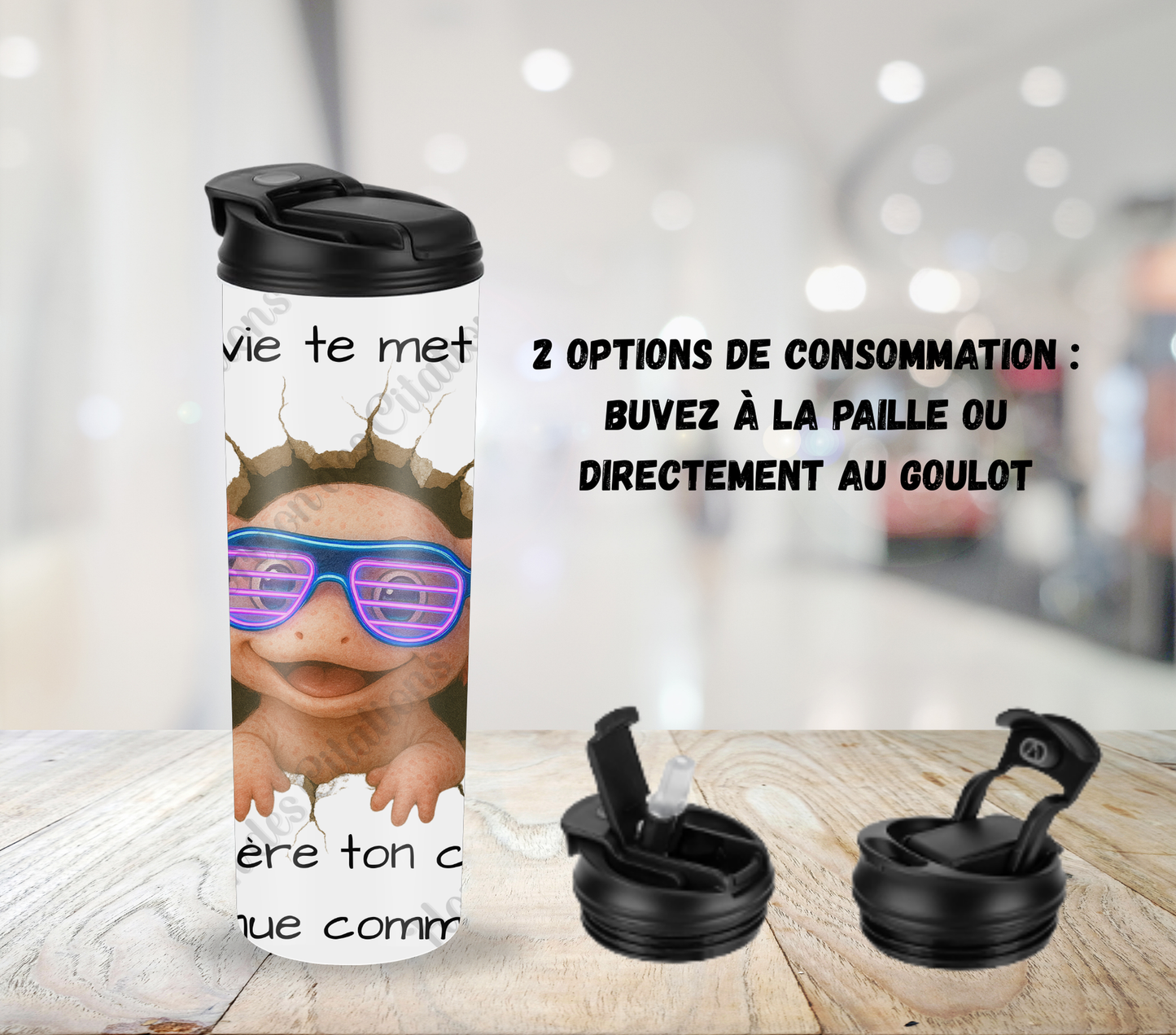 Tumbler 20oz - Quand la vie te met un mur ...   régénère ton calme