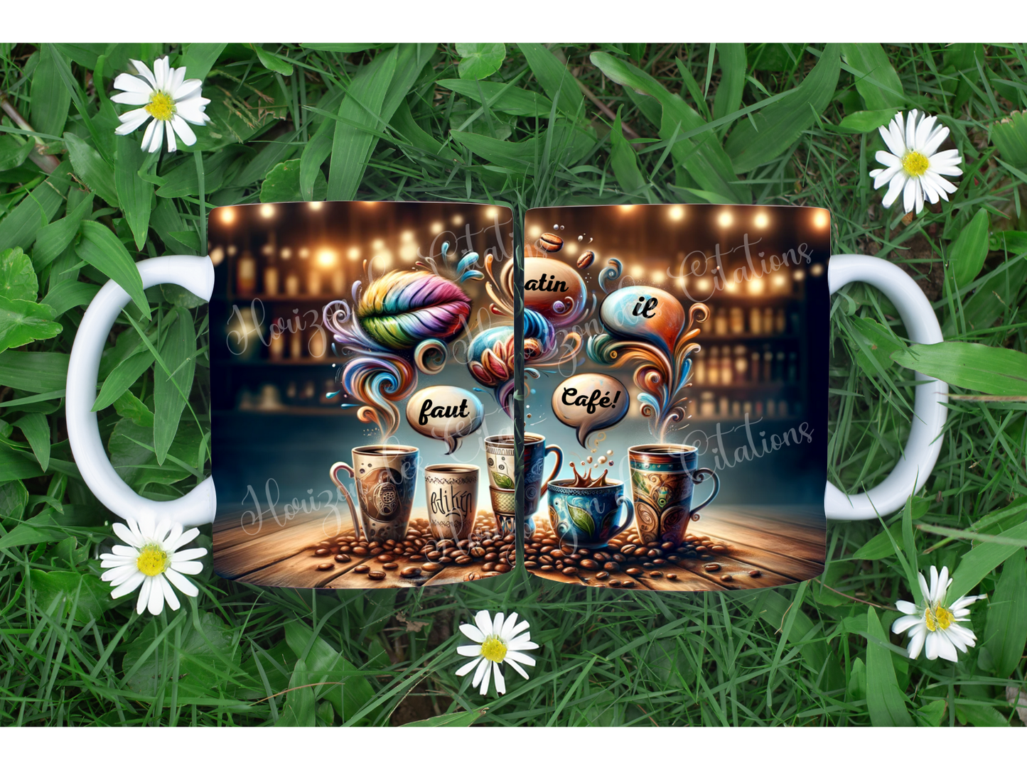 Tasse - 11oz - Humour - Le matin il faut me parler café