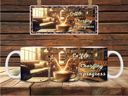 Tasse - 11oz - Humour - Café : Recharge en cours