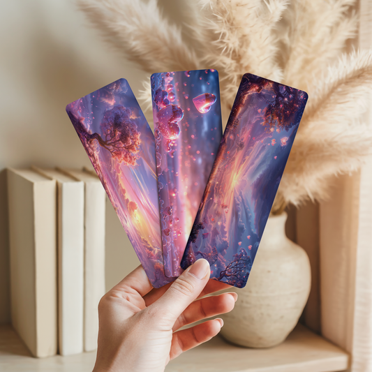 marque-pages en aluminium avec pompon - Valentin - Paysage d'amour - Horizon des Citations