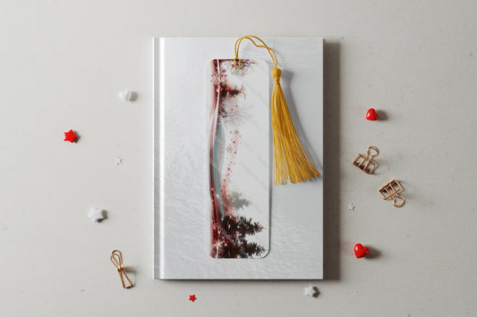 Ensemble de 4 signets en aluminium avec pompon - Noël - Brume Écarlate