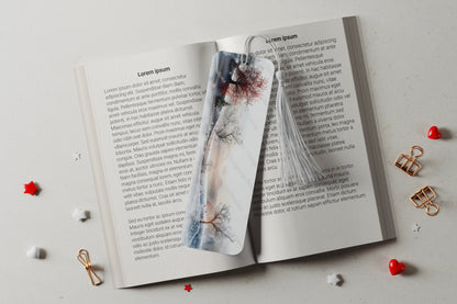 Ensemble de 4 signets en aluminium avec pompon - Noël - Brume Écarlate