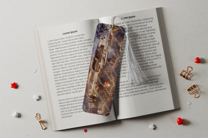 Ensemble de 4 signets en aluminium avec pompon - Noël - Noëls d'Antan