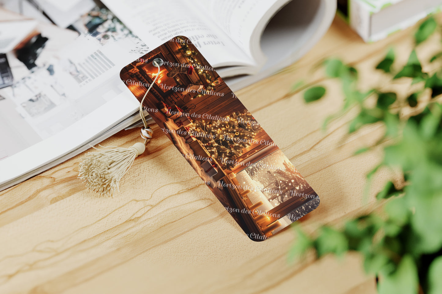 Ensemble de 4 signets en aluminium avec pompon - Noël - Magie des Guirlandes