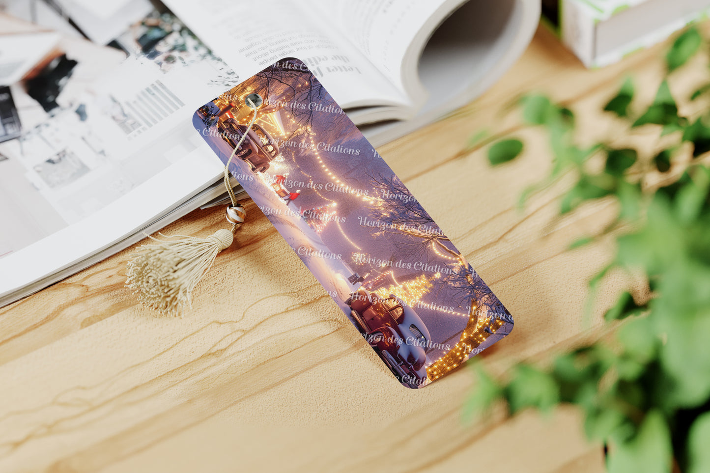 Ensemble de 4 signets en aluminium avec pompon - Noël - Noëls d'Antan